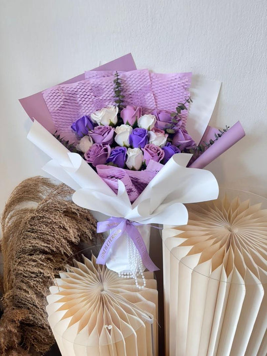 ROMANCE PURPLE SOAP FLOWER BOUQUET