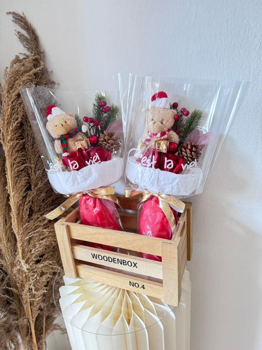 CHRISTMAS SMALL BEAR FLOWER BOUQUETS