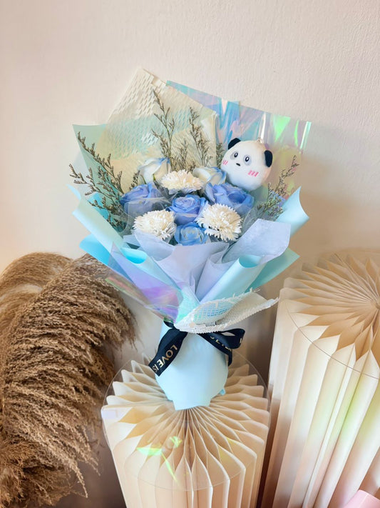 ROSEY BEAR AFFECTION BOUQUET (BLUE)