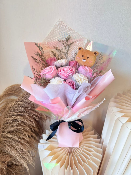 ROSEY BEAR AFFECTION BOUQUET (PINK)