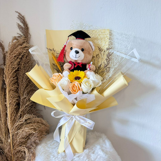 MEDIUM CONVO BEAR SERIES FLOWER BOUQUET (YELLOW)