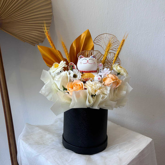 GOLD AND YELLOW GRAND OPENING FLOWERS BOX