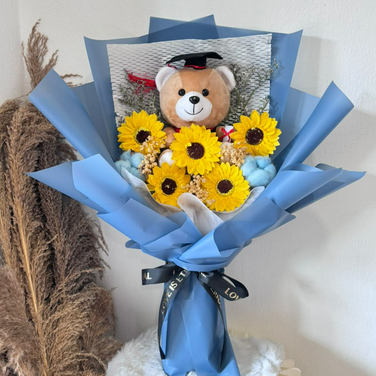 MEDIUM CONVO BEAR SUNFLOWER BOUQUET (NAVY)