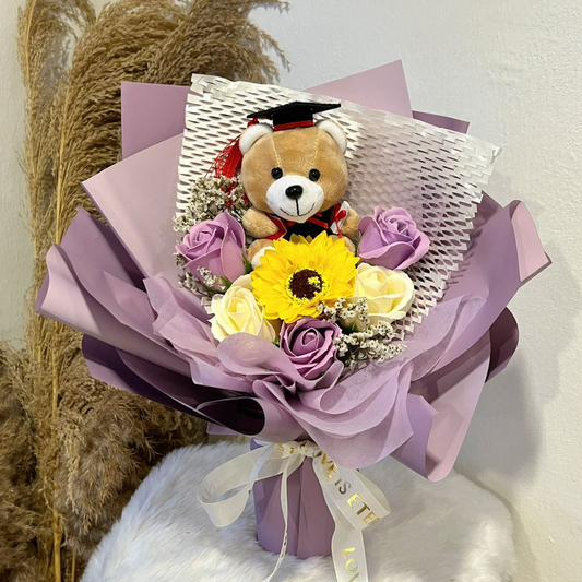 CONVO BEAR SERIES FLOWER BOUQUET (PURPLE PLUS)