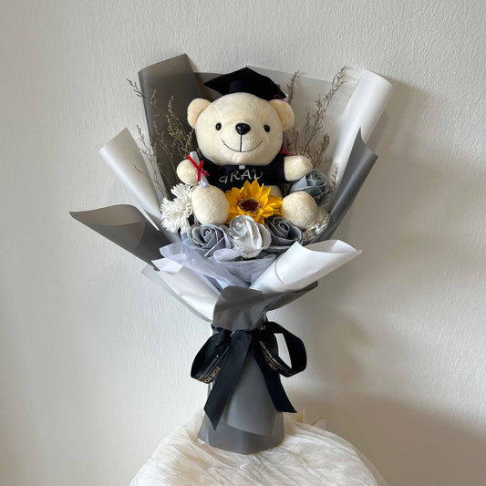 CONVO BEAR SUNFLOWER GREY SERIES FLOWER BOUQUET