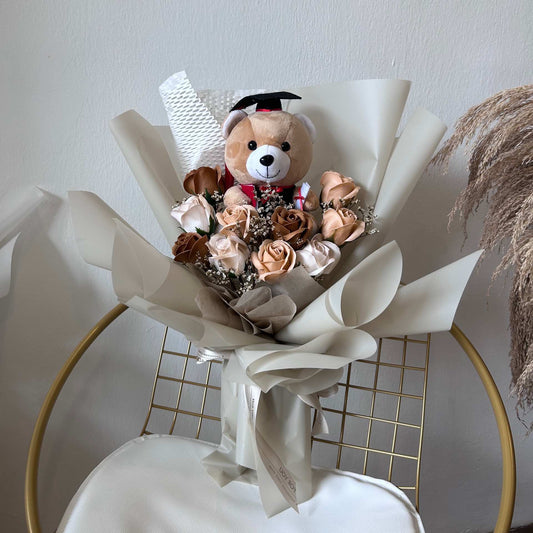 CONVO BEAR 10PCS BROWN SERIES FLOWER BOUQUET