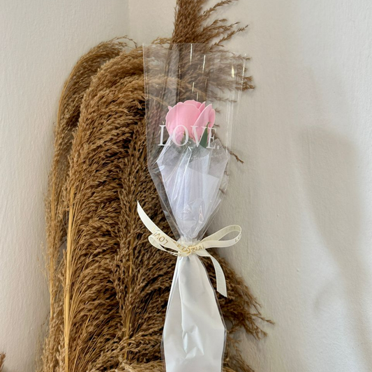 SINGLE SOAP ROSE FLOWER (PINK)