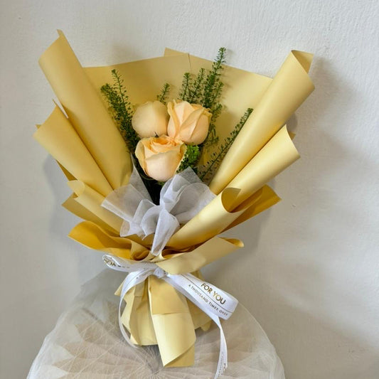 3PCS ROMANTIC FRESH ROSES (YELLOW)