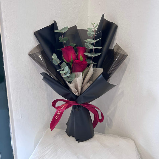 3PCS ROMANTIC FRESH ROSES (BLACK)