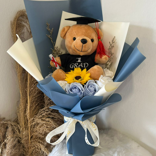 MEDIUM CONVO BEAR SERIES DREAM ON FLOWER BOUQUET 梦想启程(BLUE)