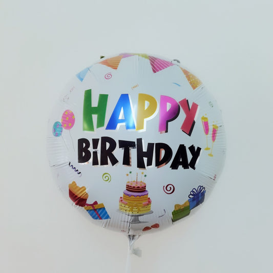 HAPPY BIRTHDAY BALLOON (CAKE & PRESENT DESIGN)