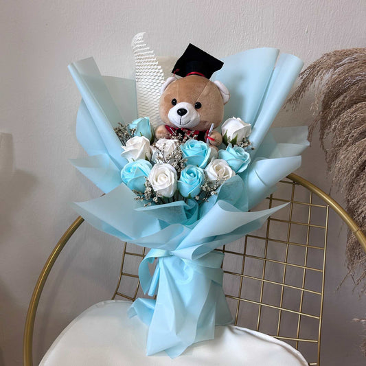 CONVO BEAR 10PCS SERIES FLOWER BOUQUET (BLUE)