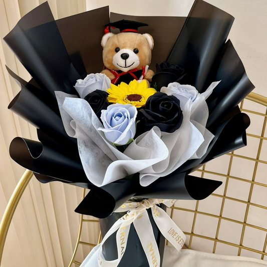 CONVO BEAR SERIES FLOWER BOUQUET (BLACK)